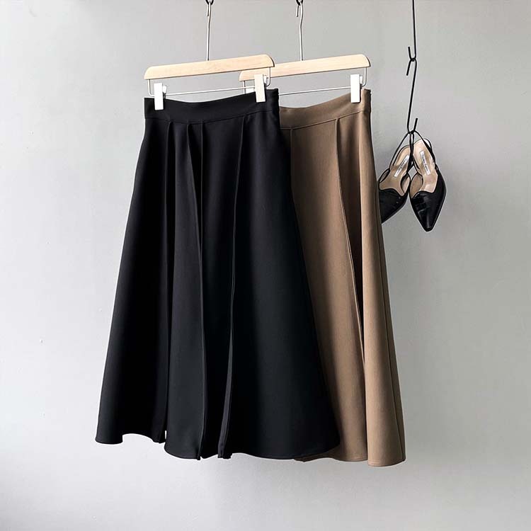 スカート レディース プリーツ フレア ミモレ丈 ロングスカート おしゃれ 通勤 大人 切り替え ハイウエスト Dazzle ダズル