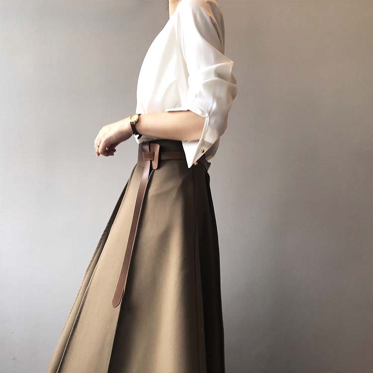 スカート レディース プリーツ フレア ミモレ丈 ロングスカート おしゃれ 通勤 大人 切り替え ハイウエスト Dazzle ダズル