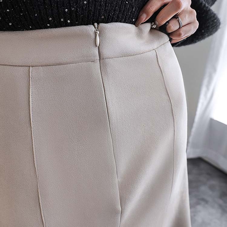 スカート レディース マーメイド ミモレ丈 ロングスカート スエード 切り替え ハイウエスト Dazzle ダズル