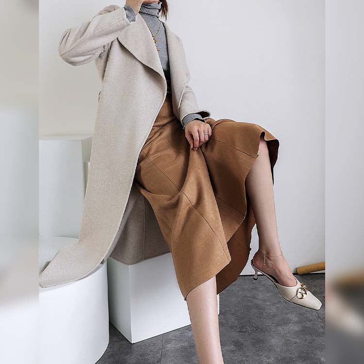 スカート レディース マーメイド ミモレ丈 ロングスカート スエード 切り替え ハイウエスト Dazzle ダズル