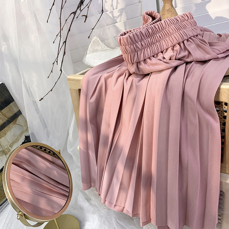 プリーツスカート レディース スカート プリーツ セミロング 春 夏 ハイウエスト ゴム ウエストゴム キャンディカラー ビビット ハイウエスト ミモレ丈 Dazzle ダズル