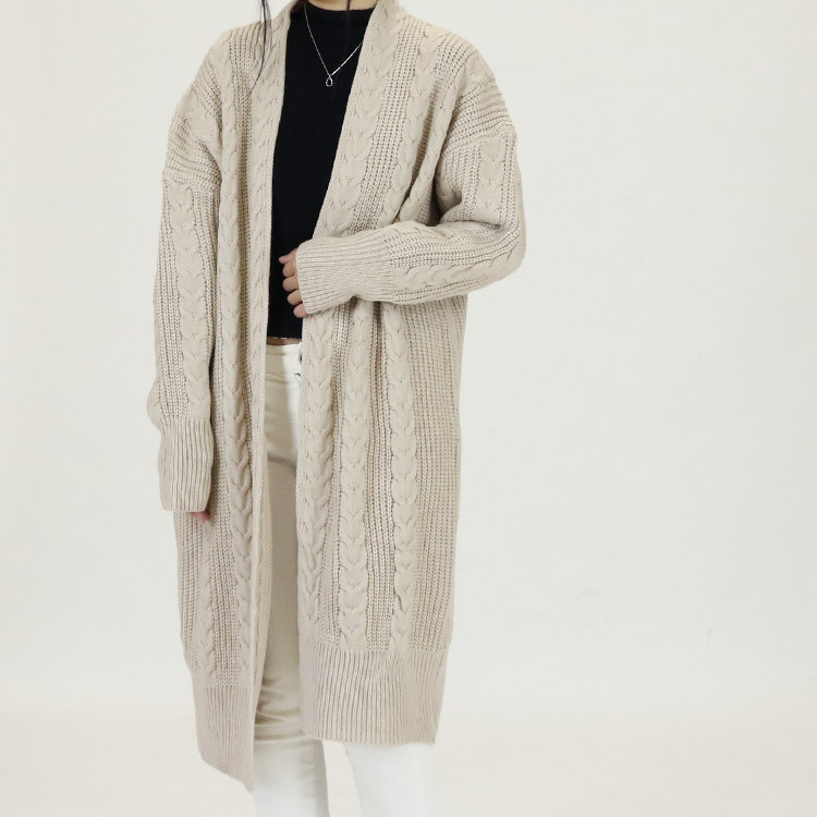 ロングカーディガン レディース ケーブル編み ケーブルニット 秋冬 韓国 Dazzle ダズル