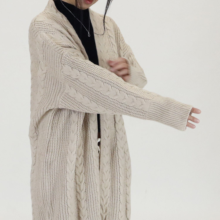 ロングカーディガン レディース ケーブル編み ケーブルニット 秋冬 韓国 Dazzle ダズル