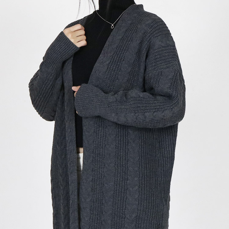 ロングカーディガン レディース ケーブル編み ケーブルニット 秋冬 韓国 Dazzle ダズル