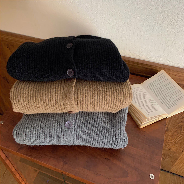 カーディガン レディース ハイネック セーター ショート丈 韓国 Dazzle ダズル