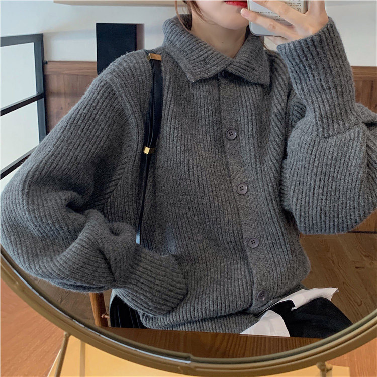 カーディガン レディース ハイネック セーター ショート丈 韓国 Dazzle ダズル