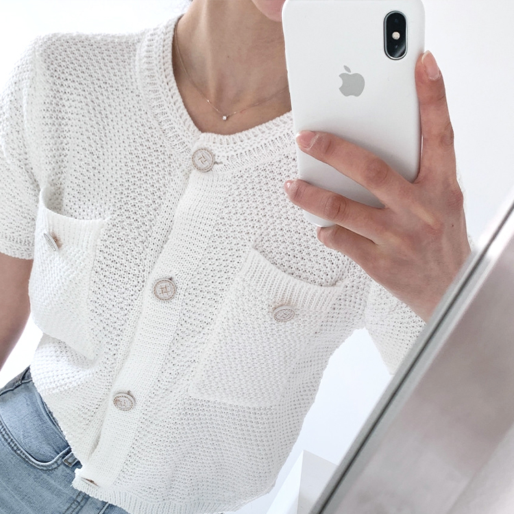 カーディガン レディース 半袖 白 サマーニット 夏　ゆったり ショート丈 エレガント きれいめ ジョイフィール joyfeel