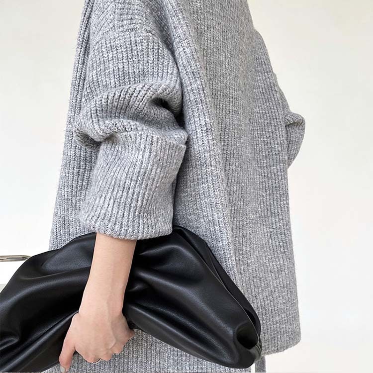 カーディガンレディース ニット ざっくり編み ニットカーディガン 厚め アウター セミロング丈 ゆったり ベルト付き Dazzle ダズル