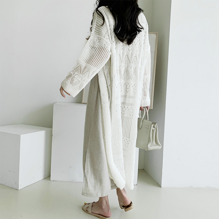 ロングカーディガン レディース クロシェ カーディガン 透かし彫り レース編み 薄手 エレガント きれいめ 春 夏 秋 ロング丈カーディガン おしゃれ  ジョイフィール joyfeel
