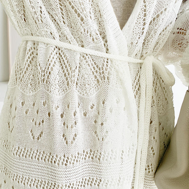 ロングカーディガン レディース クロシェ カーディガン 透かし彫り レース編み 薄手 エレガント きれいめ 春 夏 秋 ロング丈カーディガン おしゃれ  ジョイフィール joyfeel