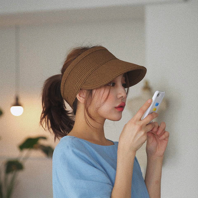 サンバイザー レディース ストロー編み つば 大きめ キャップ かわいい 日差し避け 日焼け ジョイフィール joyfeel