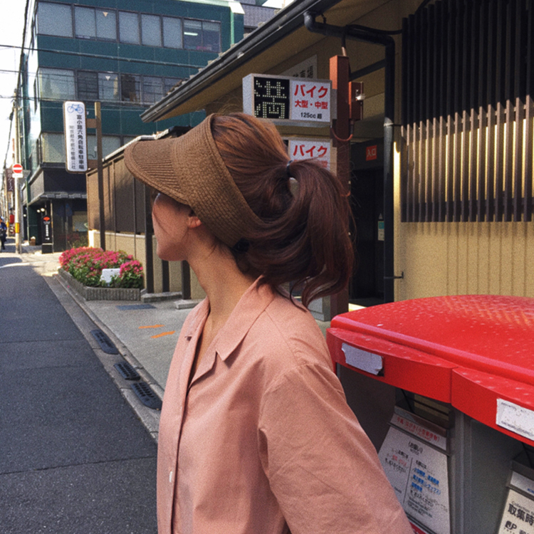 サンバイザー レディース ストロー編み つば 大きめ キャップ かわいい 日差し避け 日焼け ジョイフィール joyfeel