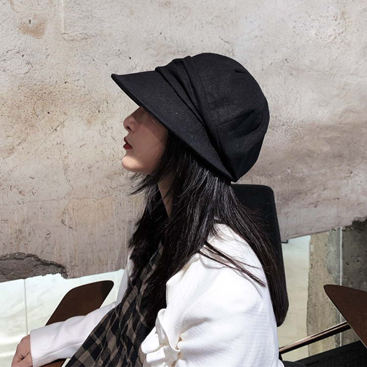キャスケット レディース 帽子 無地 薄手 コットンリネン ハンチング レトロ ジョイフィール joyfeel