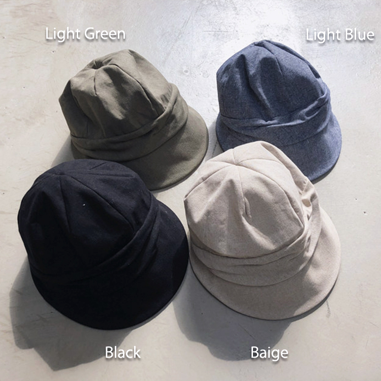 キャスケット レディース 帽子 無地 薄手 コットンリネン ハンチング レトロ ジョイフィール joyfeel