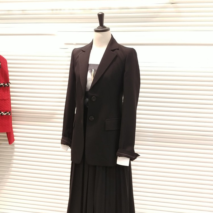 ジャケット スーツ レディース ベルト付き 秋冬 シングル 入学式 卒業式 韓国  width=