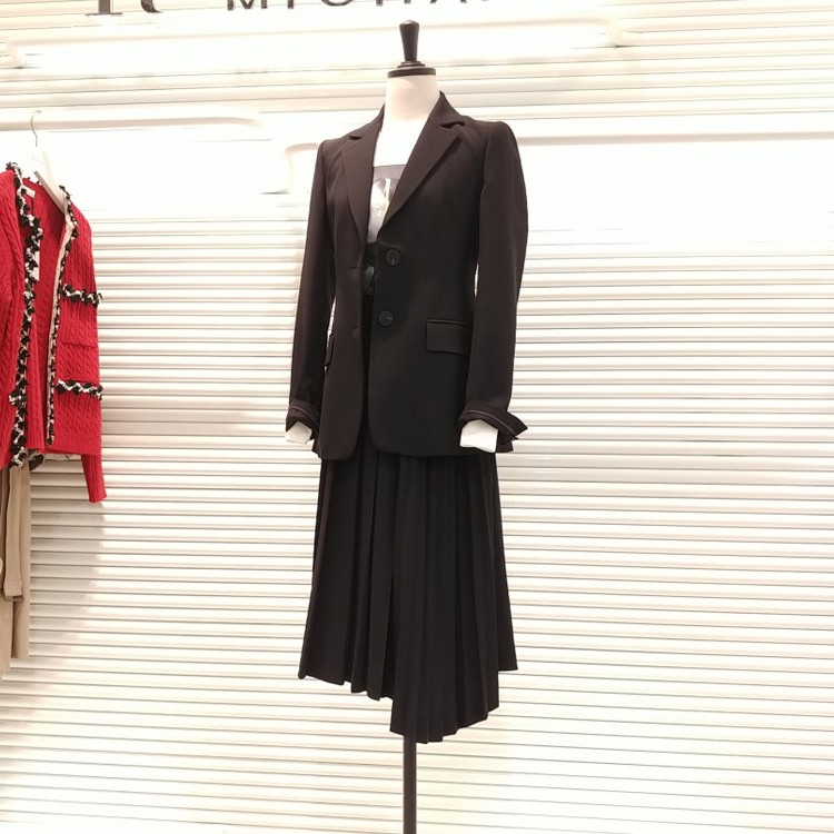 ジャケット スーツ レディース ベルト付き 秋冬 シングル 入学式 卒業式 韓国  width=