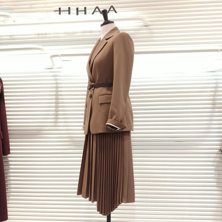 ジャケット スーツ レディース ベルト付き 秋冬 シングル 入学式 卒業式 韓国  width=