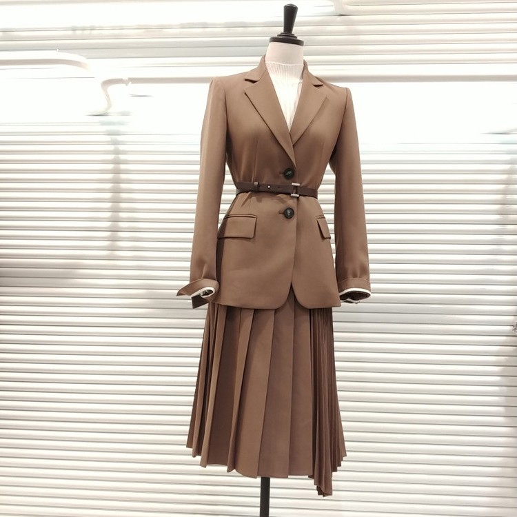 ジャケット スーツ レディース ベルト付き 秋冬 シングル 入学式 卒業式 韓国  width=