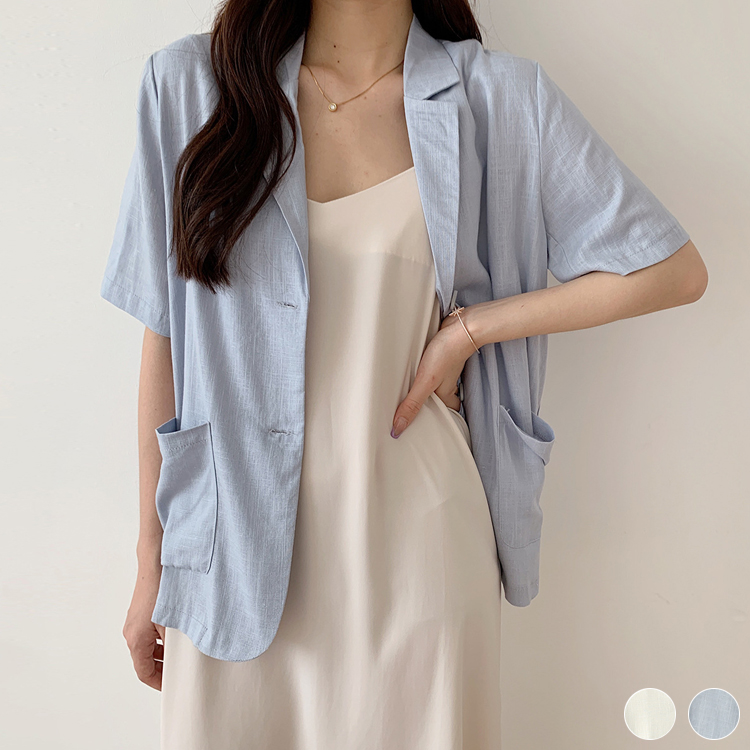 ジャケット 半袖 レディース 夏 カジュアル 韓国 送料無料 Dazzle ダズル