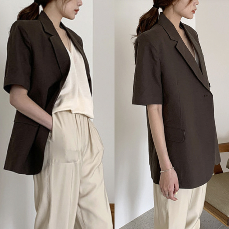 ジャケット レディース テーラード テーラードジャケット 半袖 春 夏 ゆったり 長め ダブル おしゃれ エレガント 大人 白 ホワイト きれいめ カジュアル  Dazzle ダズル