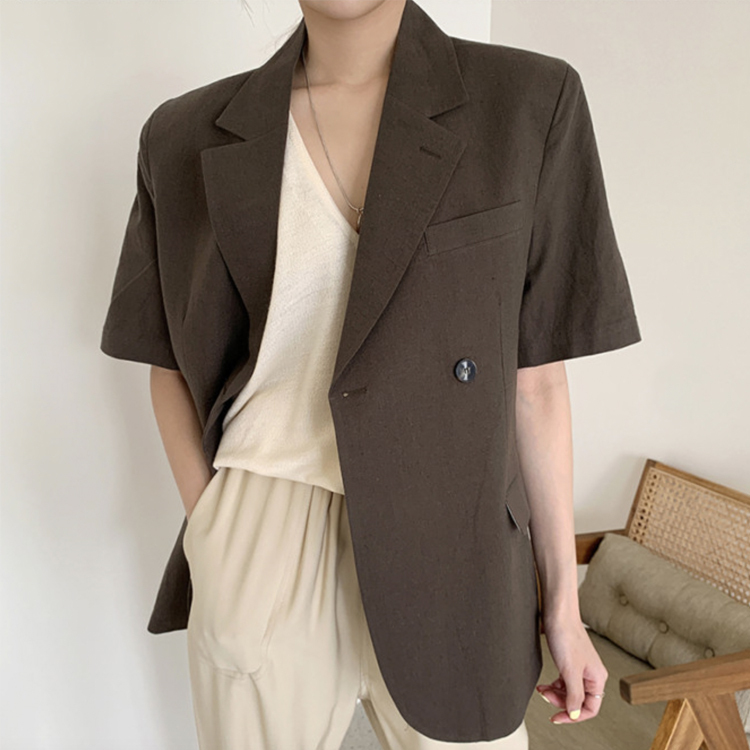 ジャケット レディース テーラード テーラードジャケット 半袖 春 夏 ゆったり 長め ダブル おしゃれ エレガント 大人 白 ホワイト きれいめ カジュアル  Dazzle ダズル