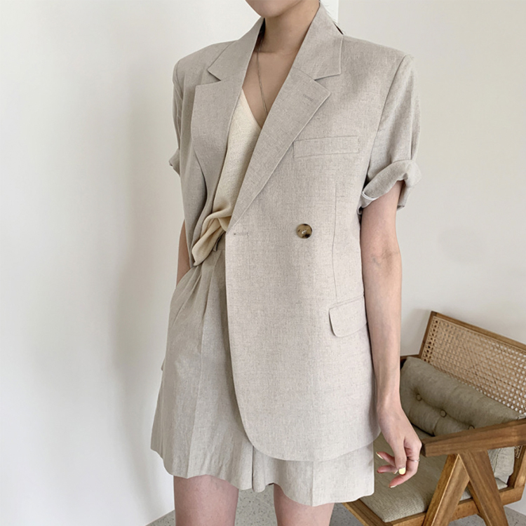 ジャケット レディース テーラード テーラードジャケット 半袖 春 夏 ゆったり 長め ダブル おしゃれ エレガント 大人 白 ホワイト きれいめ カジュアル  Dazzle ダズル