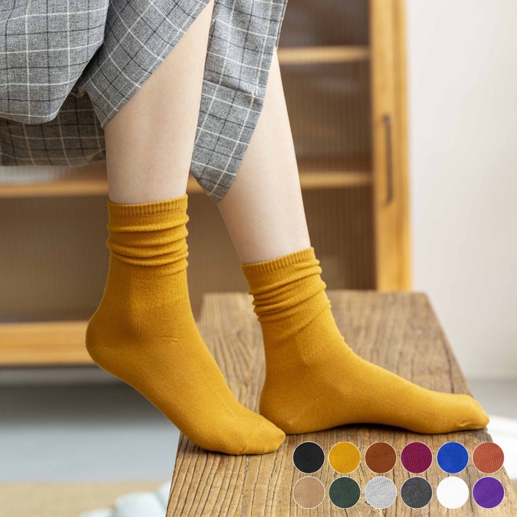 ソックス クルーソックス レディース カラーソックス 韓国ファッション 送料無料 Dazzle ダズル