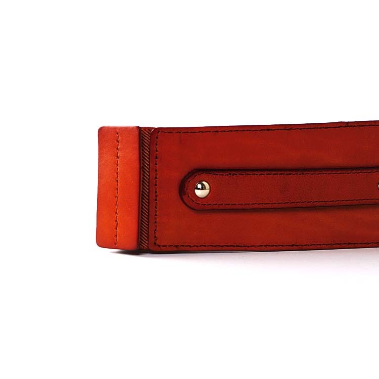 ベルト レディース 太 本革 おしゃれ 幅広 リアル レザー レザーベルト ワイド 太ベルト 牛革 Dazzle ダズル