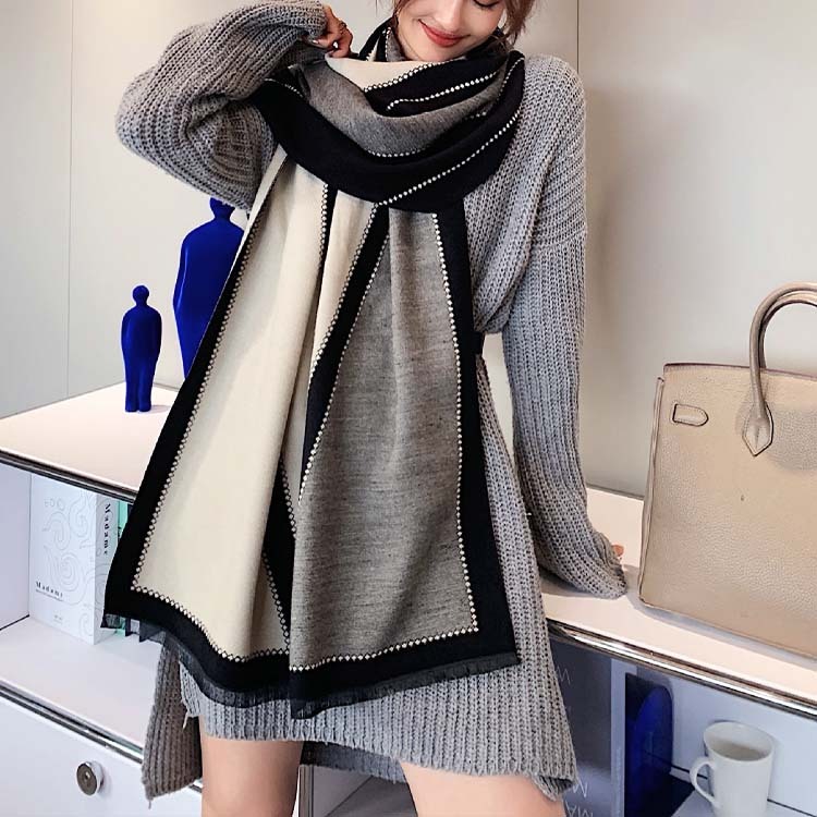 ストールレディース 柄 大判 大きめ エレガント ショール おしゃれ パーティー スカーフ あったか バイカラー 秋 冬 Dazzle