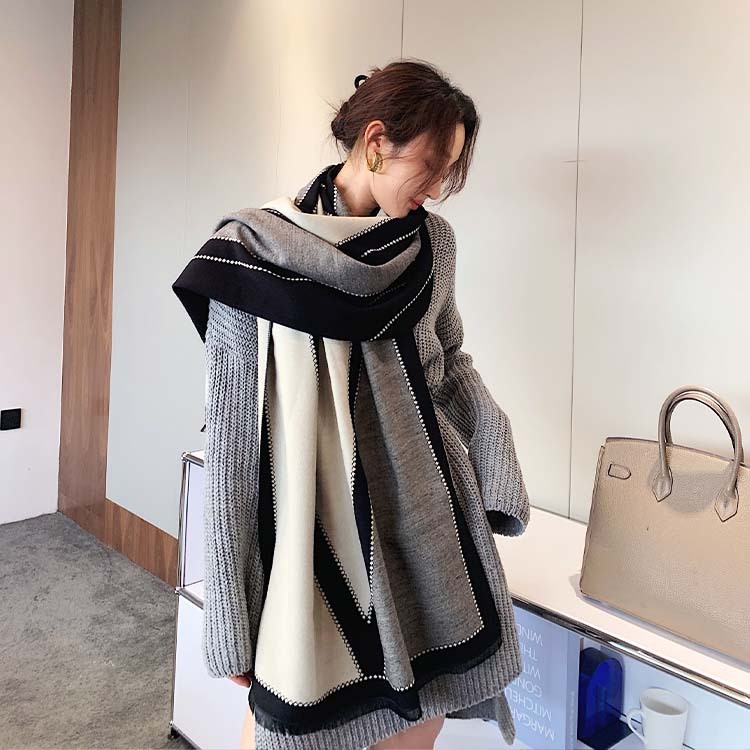 ストールレディース 柄 大判 大きめ エレガント ショール おしゃれ パーティー スカーフ あったか バイカラー 秋 冬 Dazzle