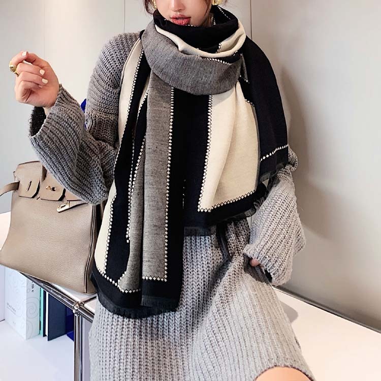 ストールレディース 柄 大判 大きめ エレガント ショール おしゃれ パーティー スカーフ あったか バイカラー 秋 冬 Dazzle