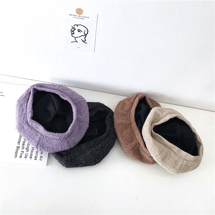 ベレー帽ニット 帽子 レディース メンズ ユニセックス レトロ 無地 おしゃれ かわいい ニット帽 韓国 パープル キャメル ベージュ Dazzle ダズル