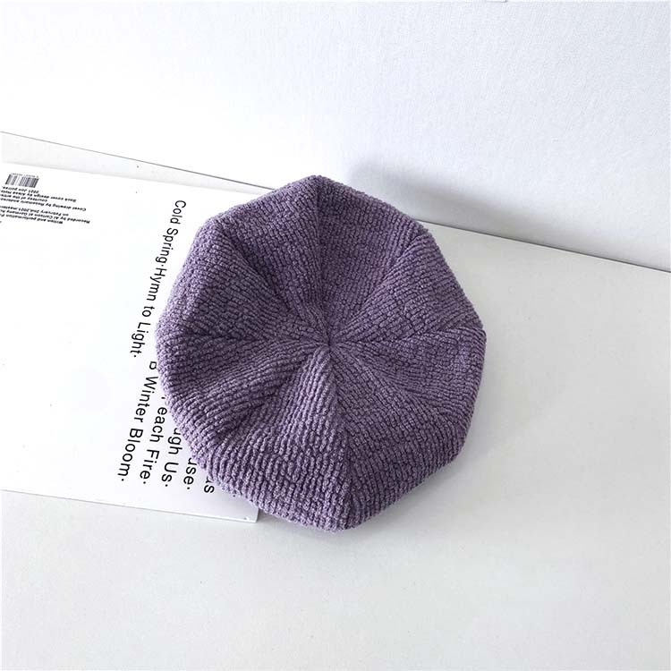 ベレー帽ニット 帽子 レディース メンズ ユニセックス レトロ 無地 おしゃれ かわいい ニット帽 韓国 パープル キャメル ベージュ Dazzle ダズル