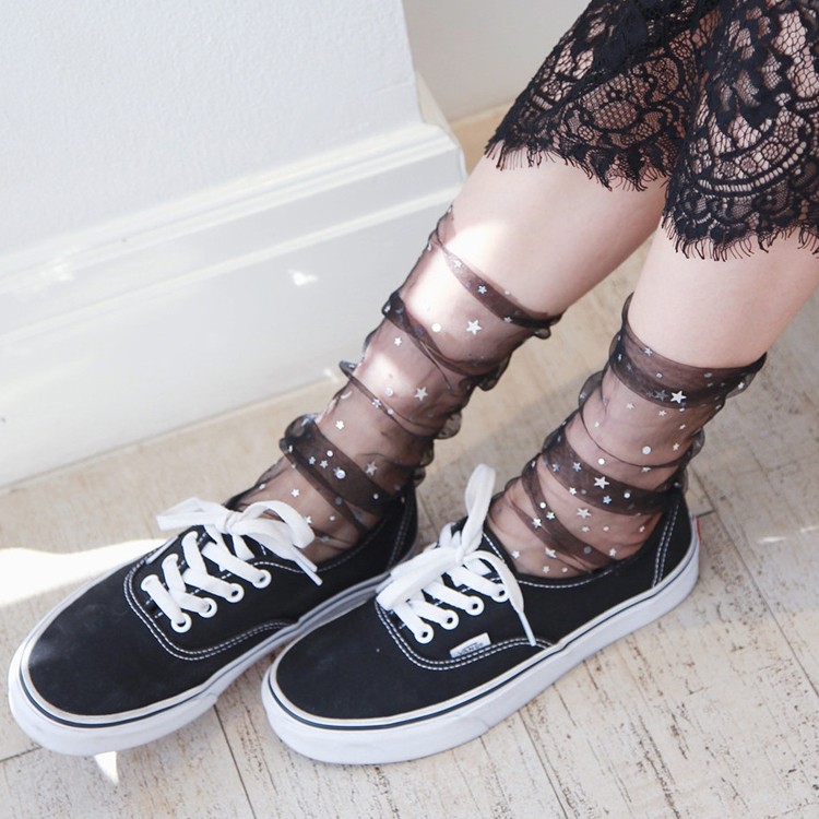 シースルー ソックス レディース メッシュ レース 韓国 送料無料 Dazzle ダズル