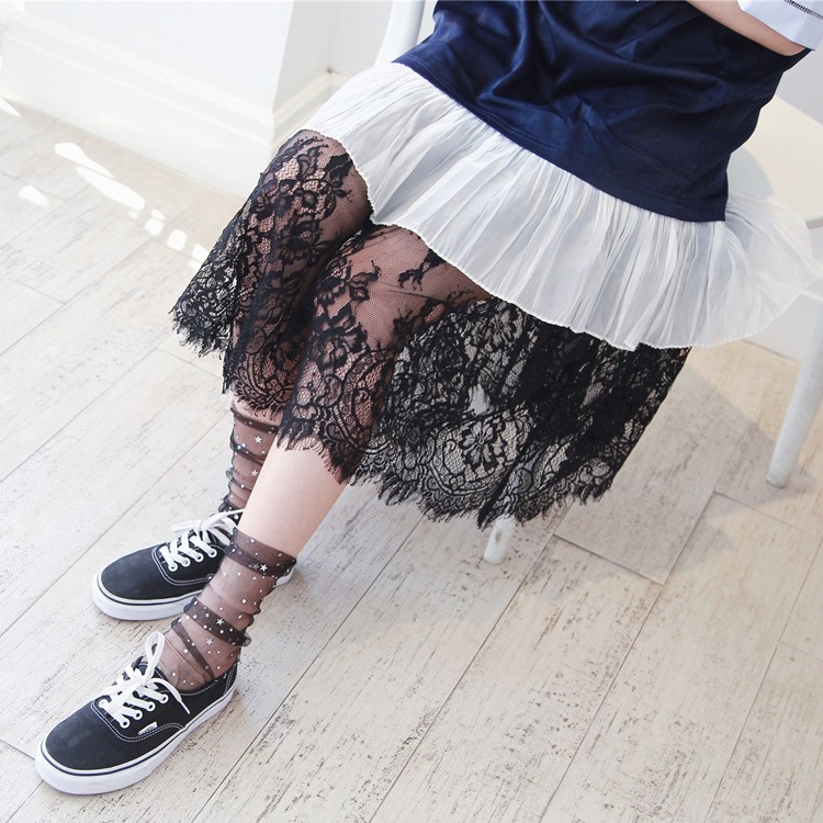 シースルー ソックス レディース メッシュ レース 韓国 送料無料 Dazzle ダズル