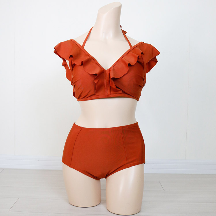 水着 レディース ビキニ 体系カバー かわいい セパレート フリル ハイウエスト お腹カバー ジョイフィール joyfeel