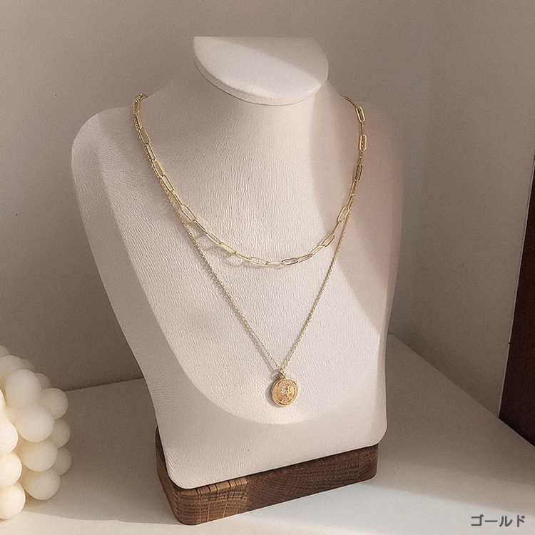 チェーン ネックレス コイン 韓国 送料無料 Dazzle ダズル