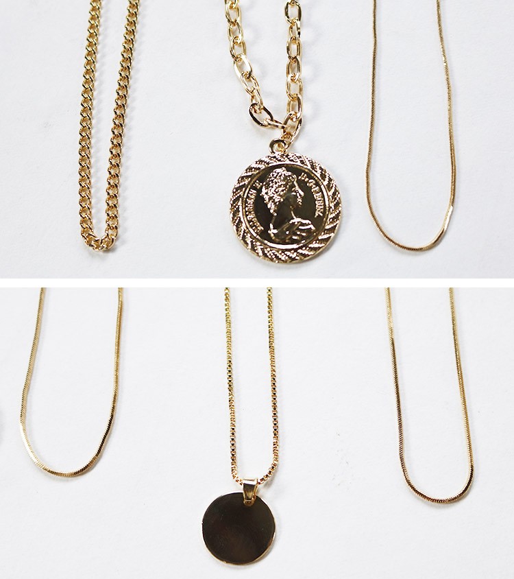 チェーン ネックレス コイン 韓国 送料無料 Dazzle ダズル