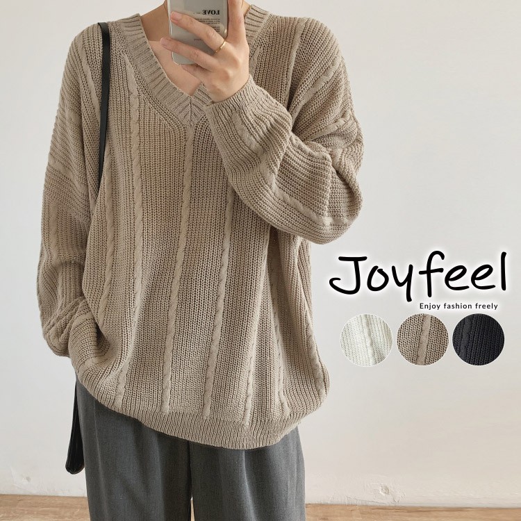 ケーブルニット レディース ニット トップス オーバーサイズ 韓国 送料無料 Dazzle ダズル