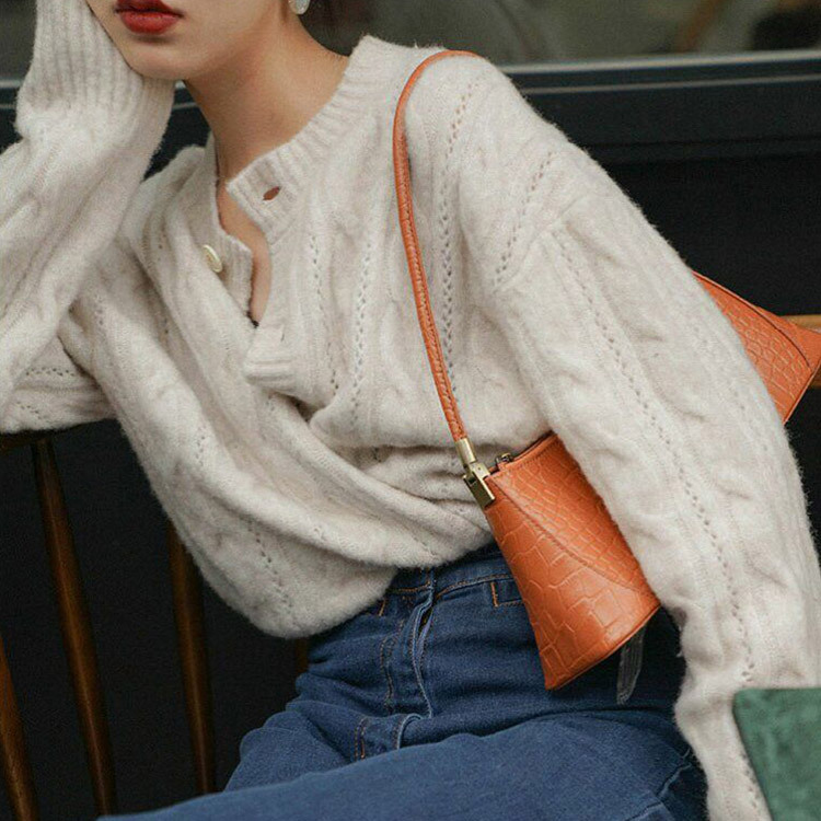 カーディガン ケーブル編み レディース ケーブルニット ゆったり 秋冬 韓国 Dazzle ダズル