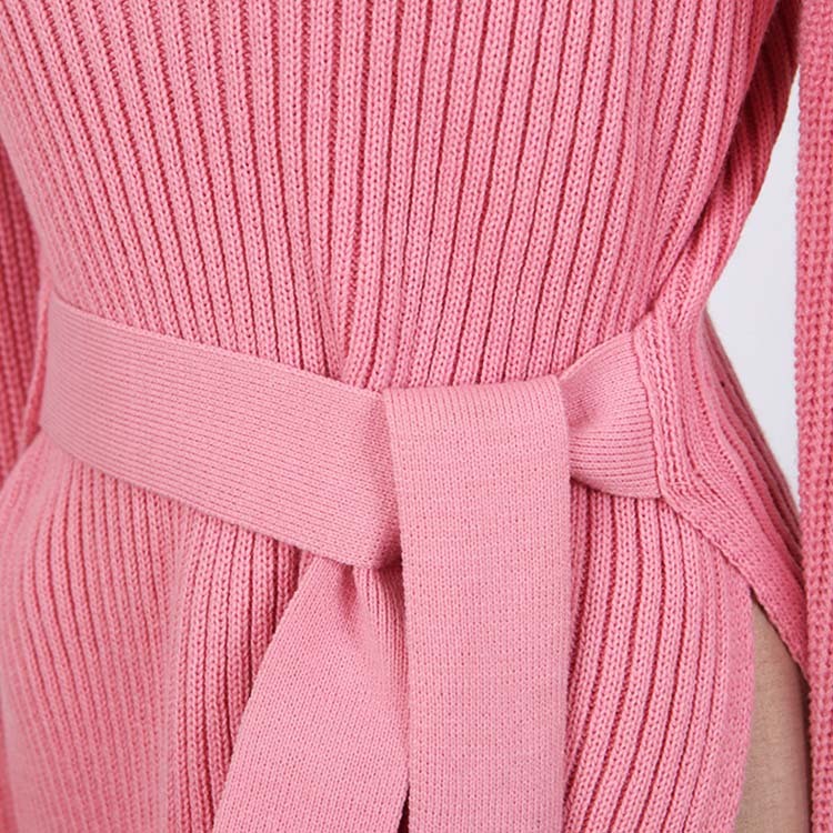 ニット レディース セーター トップス 秋 冬 秋冬 ハイネック 無地 ウエストマーク スリット 大人 エレガント 着やせ ペプラム Dzzle ダズル