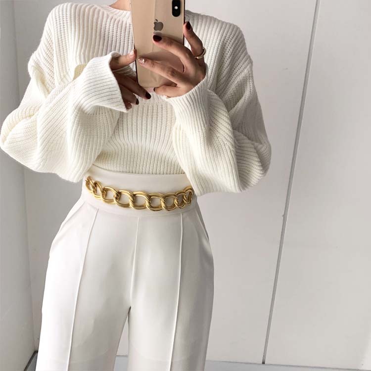 ニット レディース 谷間 カット カットアウト セーター 胸元見せ セクシー セットアップ タンクトップ ショート丈 長袖 Dazzle ダズル