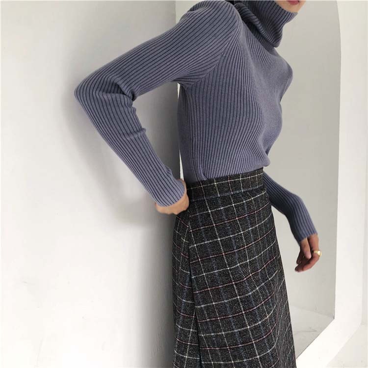 ニットレディース タートル 長袖 タートルネック 秋 冬 リブニット リブ編み リブ トップス Dazzle