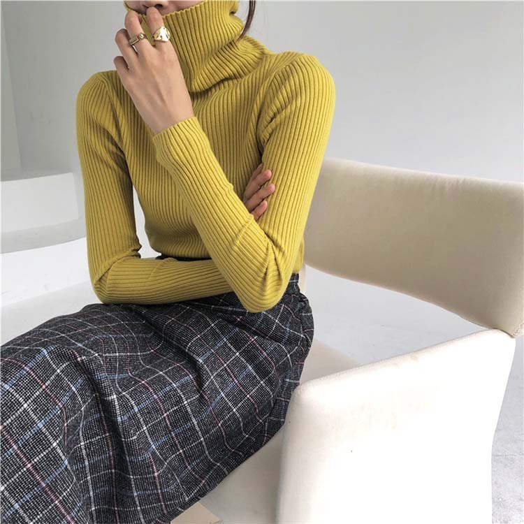 ニットレディース タートル 長袖 タートルネック 秋 冬 リブニット リブ編み リブ トップス Dazzle