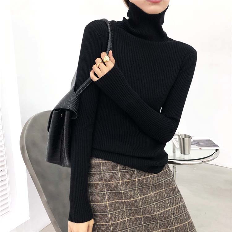 ニットレディース タートル 長袖 タートルネック 秋 冬 リブニット リブ編み リブ トップス Dazzle
