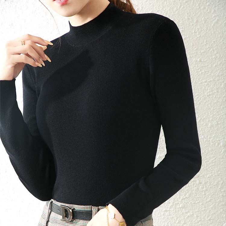 ニットレディース トップス ハイネック タートルネック フィット 長袖 タイト おしゃれ シンプル Dazzle ダズル