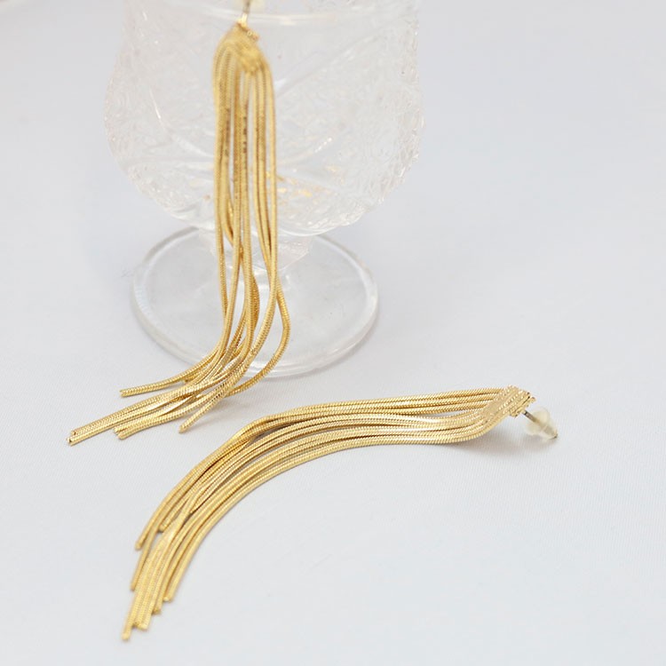 ピアス レディース ロングピアス チェーン ゴールド シルバー 送料無料 Dazzle ダズル