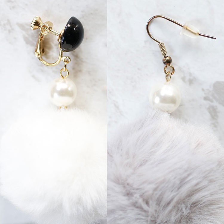 ピアス レディース イヤリング ファーボール ファー 送料無料 Dazzle ダズル