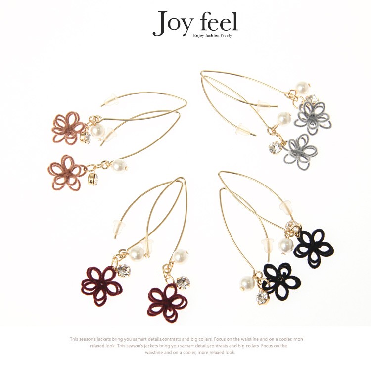 ピアス レディース 揺れる フラワー 花 モチーフ フェルト プレゼント リング 送料無料 Dazzle ダズル