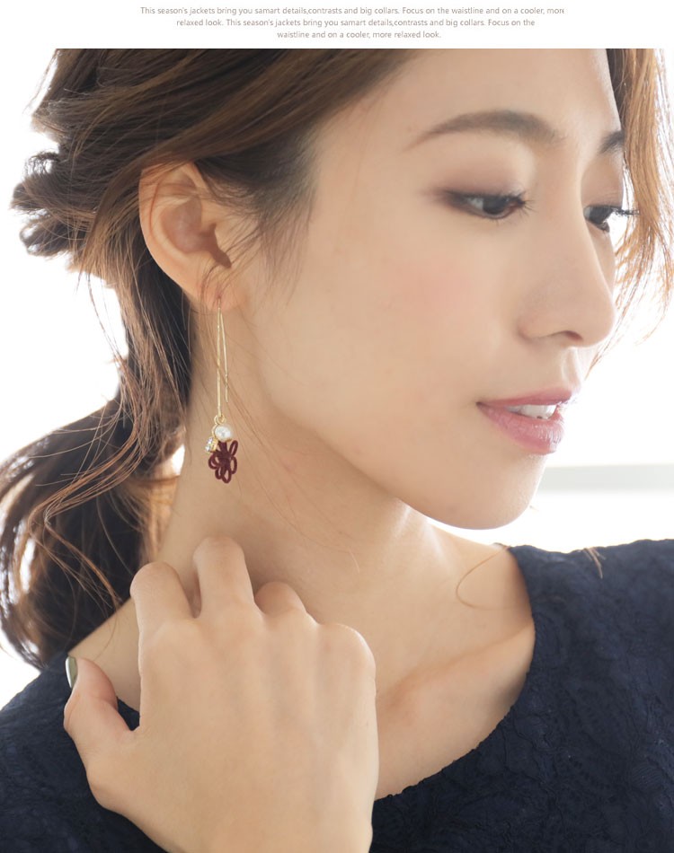 ピアス レディース 揺れる フラワー 花 モチーフ フェルト プレゼント リング 送料無料 Dazzle ダズル